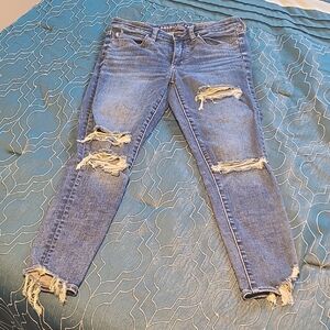 Distressed Blue Jeans